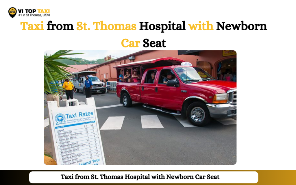 Taxi from St. Thomas Hospital with Newborn Car Seat